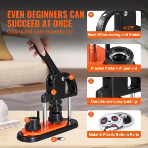 Masina de productie a insignelor, dispozitiv 25 mm, kit complet cu 500 piese, maner ergonomic, ideal pentru personalizare, branding, ateliere creative si activitati DIY - Img 3