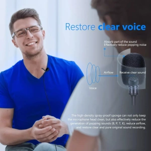 Microfon Lavalier Neewer omnidirecțional Plug & Play, microfon de înregistrare - Img 5