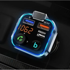Modulator FM Bluetooth auto universal, diverse functii, Q.C. 3.0, incarcare 20W - Negru - Img 4