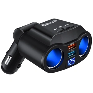 Multiplicator bricheta auto, modulator FM, Bluetooth, Handsfree, 2 x USB, 4.8A - Negru - Img 4