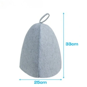 Palarie protectie pentru sauna si spa, din fetru gri, marime universala, confort termic pentru cap si par - Img 8