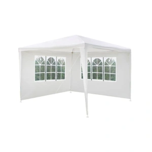 Pavilion 3x3m pentru curte,gradina,evenimente cu 2 pereti laterali - Alb - Img 2