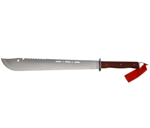 Sabie de vanatoare, tip maceta, maner ergonomic din lemn, otel inoxidabil, 70 cm, husa inclusa - Img 2