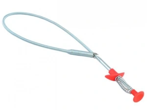 Sarpe pentru desfundat tevi, cu carlig, flexibil, metal/plastic, multifunctional, lungime 60 cm, rosu - Img 11