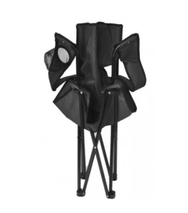 Scaun pliabil pentru camping,pescuit,din metal,sarcina maxima 120 kg - Negru - Img 2