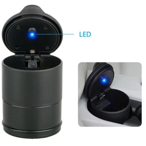 Scrumiera auto universala cu LED, 7 x 9 cm, neagra - design elegant, iluminare automata si functionalitate moderna pentru orice masina - Img 10