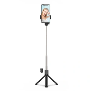 Selfie Stick cu functie trepied cu telecomanda bluetooth dedicata,model MRG MR1 - Negru - Img 3