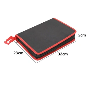 Set 25 unelte demontare interior auto, trusa demontare panouri, cleme si radio auto, plastic rezistent, rosu, cu geanta - Img 2