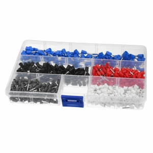 Set cleste sertizare galben-negru 0.25-10 mm² cu trusa 500 pini terminali izolati, ferule multicolore pentru cabluri electrice - Img 2