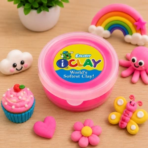 Set hobby 6 plastiline neon si fosforescente pentru figurine si decoratiuni, 18 g fiecare 2 alb, 2 roz, 2 verde - Img 9