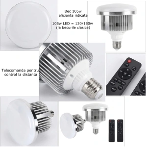 Set iluminare studio cu 2 softbox reglabile, 2 trepiede 200 cm, 2 becuri LED 105W lumina rece, 2 telecomenzi, filet 1/4 - Img 2