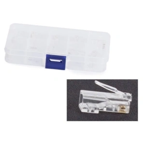 Set instrumente pentru retea LAN cu tester RJ45/RJ11, cleste sertizare 4/6/8P, stripper, push-in LSA, mufe RJ45, taietoare cablu si husa depozitare - pentru instalare si reparatii - Img 5