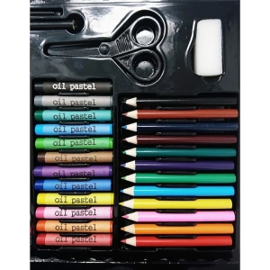 Set pictat si desen, 86 piese, gentuta depozitare tip valiza, 33.5 x 3.5 x 27 cm - complet, colorat si ideal pentru copii pasionati de arta - Img 6
