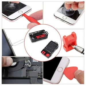 Set surubelnite multifunctionale de precizie, 110 piese, magnetice, - Rosu/Negru - Img 4