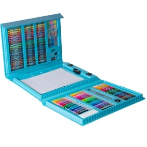 Set,trusa completa pentru copii,desenat,colorat si pictat,208 piese,trusa inclusa - Albastru - Img 2