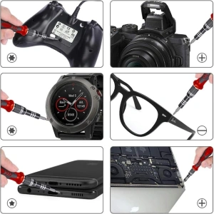 Set trusa surubelnite si biti de precizie 110 piese, otel CrV, magnetice, pentru electronice, ceasuri si reparatii fine - Img 6