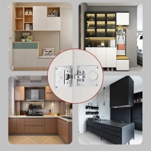 Set universal pentru consolidarea balamalelor de mobilier, 4 placi inox 9 x 9 cm, reparatie rapida pentru dulapuri si usi - Img 11