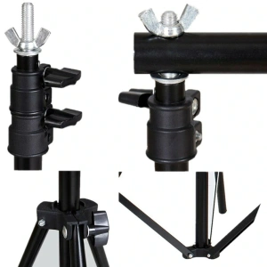 Suport foto studio reglabil 2x3m, clesti inclusi + panza de fundal alb 2x3m - Img 4