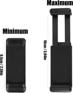 Suport universal pentru telefon cu montura trepied 1/4 inch, adaptor smartphone reglabil pentru monopied, selfie stick si mini trepied, negru - Img 5