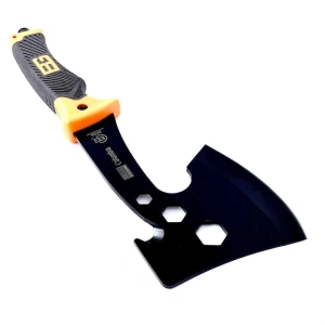 Topor multifunctional, pentru camping, drumetii, 30 cm, portocaliu, husa inclusa - Img 6