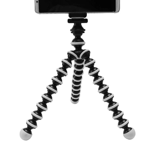 Trepied flexibil tip octopus 26 cm cu suport telefon si cap rotativ 360, prindere 1/4 pentru camera sport si smartphone - Img 4