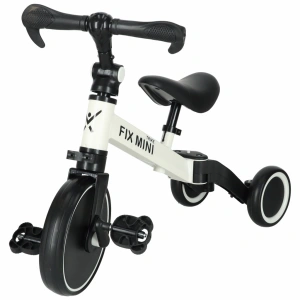 Tricicleta pentru copii, 3 in 1, cu pedale, reglabila, greutate maxima 30 kg, 67 x 47 x 51 cm, alb/negru - Img 9