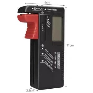 Verificator digital pentru baterii si acumulatori, LCD, negru, 11 x 6 x 2.5 cm, compatibil AA, AAA, 9V si Li-Ion - Img 5