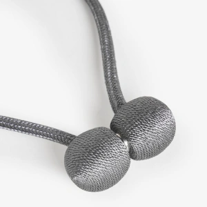 Accesoriu magnetic pentru perdele, snur textil impletit, 44 cm, gri antracit - Img 3