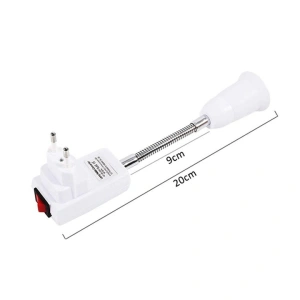 Adaptor dulie E27 cu intrerupator fara fir, convertor pentru becuri LED, reglabil 360 grade, usor de instalat, pentru bucatarie, sufragerie, restaurante si cafenele, plastic, alb - Img 4