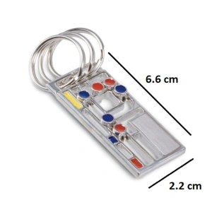 Breloc puzzle anti stres pentru 3 chei, bile colorate mobile, metal multicolor, organizare chei, design geometric modern - Img 3
