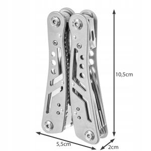 Briceag metalic multifunctional 13 in 1, otel inoxidabil, cu 11 biti si husa de depozitare, pentru camping, pescuit si drumetii - Img 10