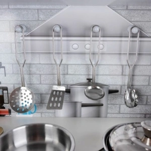 Bucatarie din lemn multifunctionala pentru copii, dimensiune 80x80 cm - Alb - Img 6