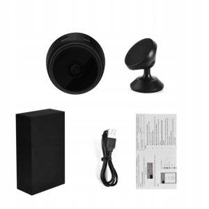 Camera de supraveghere WiFi Full HD 1080p, detectare miscare, suport magnetic 360°, inregistrare pe card microSD, acumulator reincarcabil, negru - Img 2