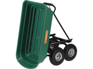 Carucior basculabil de curte, gradina, volum cuva 75l, cadru metalic si cuva din material rezistent, sarcina maxima 200 kg - Img 4