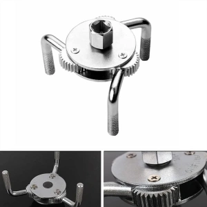 Cheie pentru filtrul de ulei, universala, 3 brate, metalica, argintie - Img 3