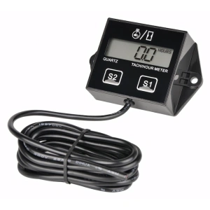 Contor de ore pentru motoare, tahometru digital, IP65, monitorizare timp si turatii, negru - Img 2