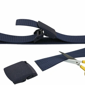 Curea barbati din nylon ajustabila, design fara gauri, catarama din plastic rezistent, 120 cm, albastru inchis - confort, rezistenta si stil modern - Img 7