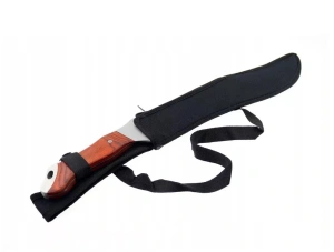 Cutit de vanatoare, tip maceta, maner ergonomic, 47 cm, husa inclusa, maro/argintiu - Img 5