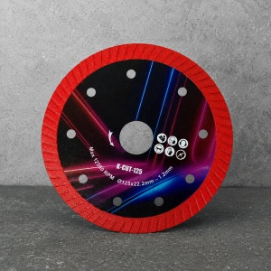 Disc diamantat turbo pentru gresie portelanata si ceramica, 125 mm, 22.2 mm, taiere uscata, grosime 1.5 mm - Img 7