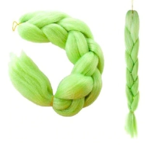 Extensie sintetica,par colorat pentru copii,lungime 60 cm - Verde - Img 5