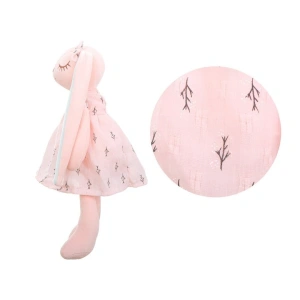 Iepuras de plus roz, rochie detasabila, 35 cm, material moale, jucarie pentru copii, confort, siguranta si dezvoltarea imaginatiei - Img 7