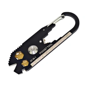Inel cheie carabina, breloc de precizie multifunctional, multitool 20in1 - Img 2