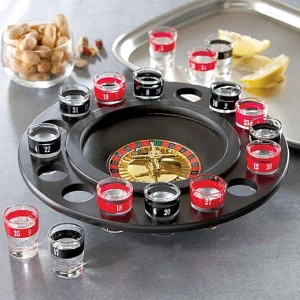 Joc de baut tip ruleta cu shot, 30cm, rosu/negru - Img 2