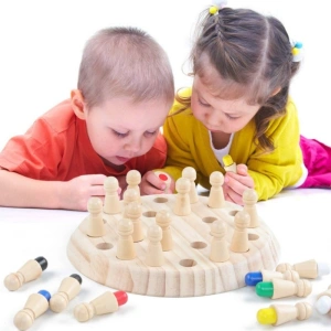Joc de memorie Montessori din lemn, multicolor, tabla rotunda 17 cm, 24 pioni si zar colorat, joc educativ pentru dezvoltarea atentiei si memoriei, 4 ani+ - Img 10