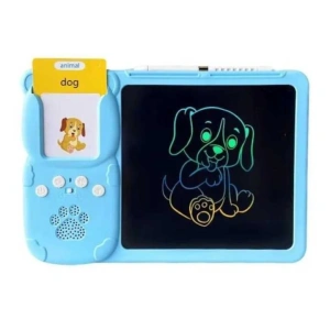 Joc educativ cu tableta de 8.5 inch pentru copii 3-7 ani, invatare engleza, asociere 224 cuvinte cu imagini - Albastru - Img 2