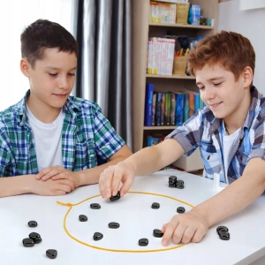 Joc logic cu pietre magnetice, 30 piese, joc tactic de societate pentru 1-4 jucatori, provocare interactiva pentru copii si adulti - Img 6