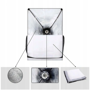 Kit iluminare foto-video cu 2 softbox-uri profesionale, lumina naturala 5500K, becuri 30W, stative 95-200 cm, negru - Img 2