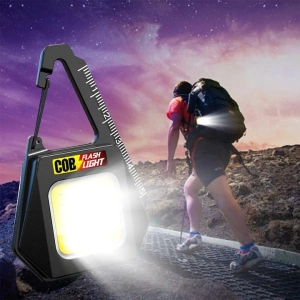 Lanterna breloc multifunctionala 30 LED COB, 500 lm, incarcare Type-C, 3 moduri lumina, baza magnetica, waterproof, negru - Img 2