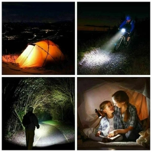 Lanterna tactica LED, 5 moduri de iluminare, pentru vanatoare, camping, rezistenta la apa, negru - Img 2