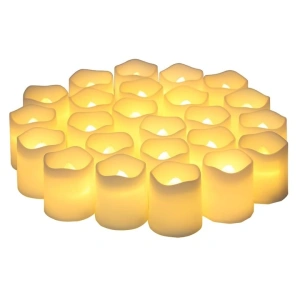 Lumanare decorativa LED ivoire 3.9 x 3.6 cm, iluminare galbena tip flacara, 2 baterii LR1130 AG10 incluse, pentru ambient interior, masa si sarbatori - Img 8